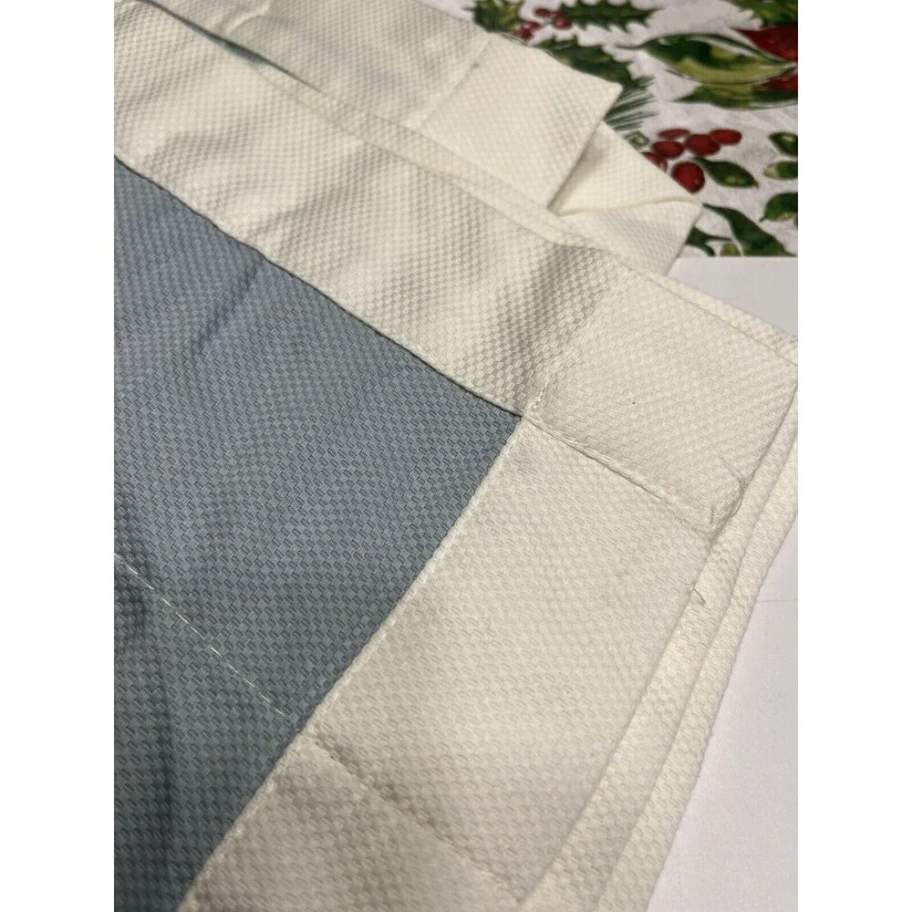 Harbor House Light Ice Blue w White Trim Lined Drapes Curtains Panels 41x84”